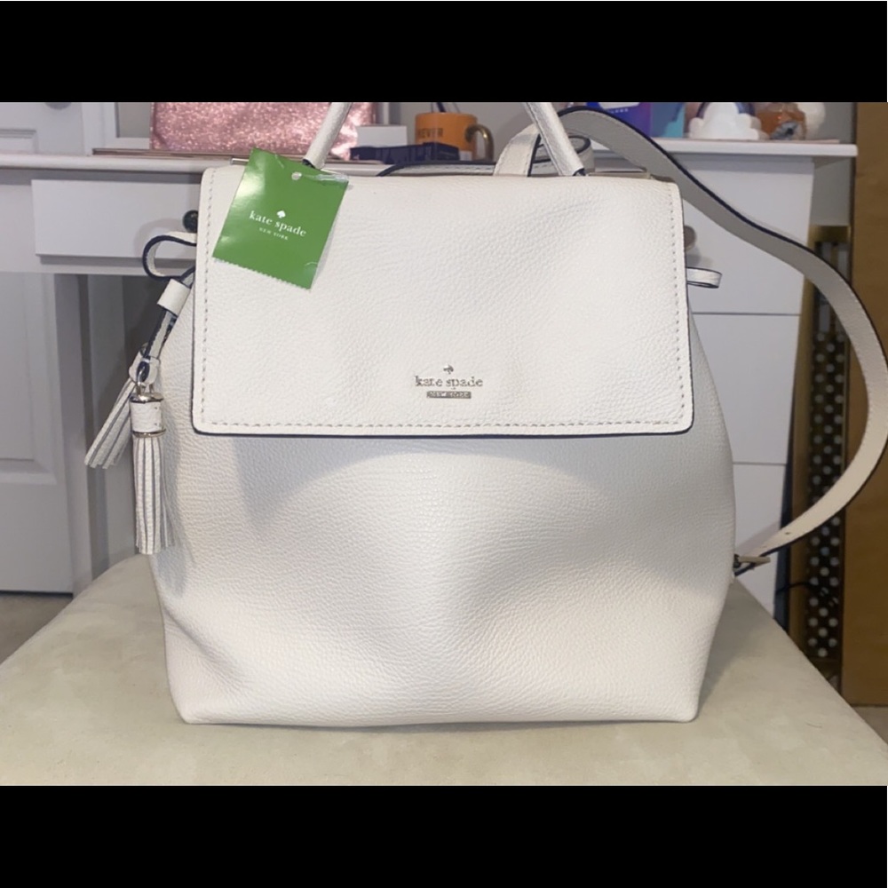 NWT Kate spade white backpack